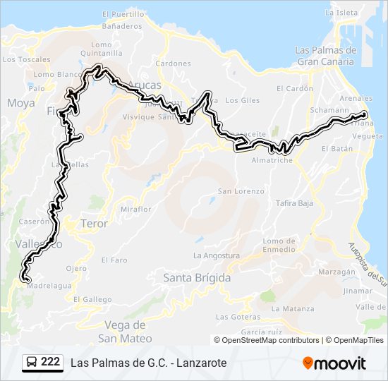 222 bus Mapa de línia