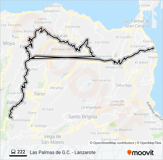 222 Bus Line Map