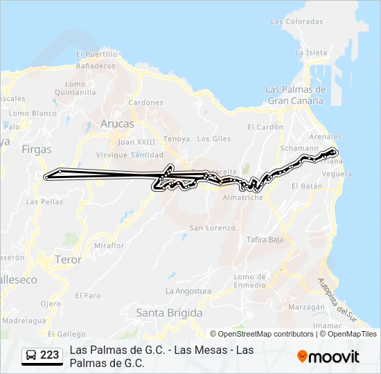 223 Bus Line Map