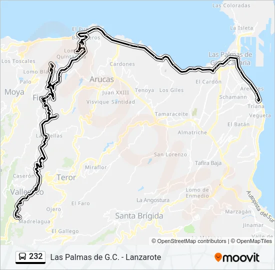 232 Bus Line Map