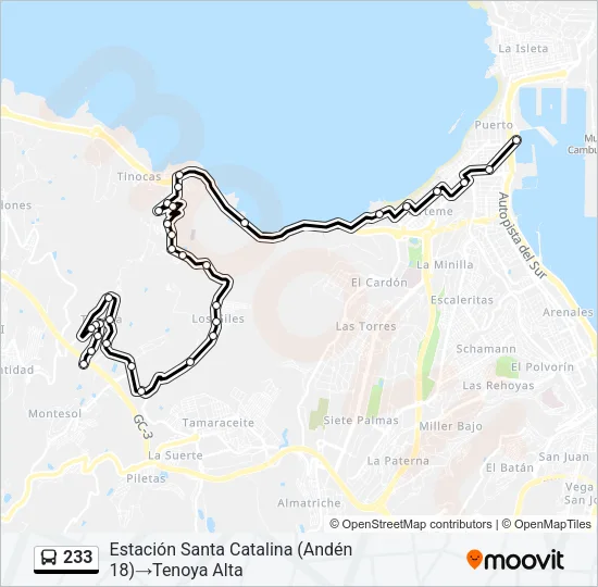 233 Bus Line Map