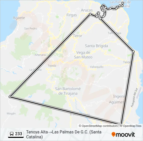 233 Bus Line Map