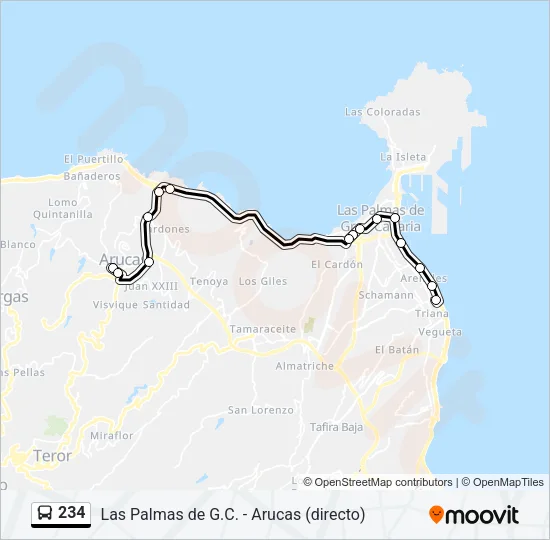 234 Bus Line Map