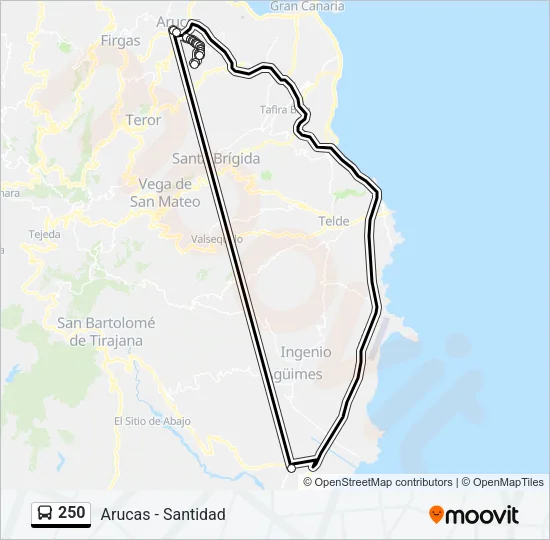 250 Bus Line Map