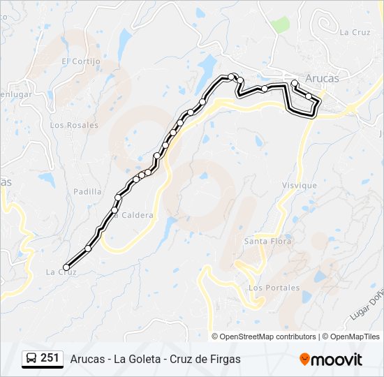 Mapa de 251 de autobús