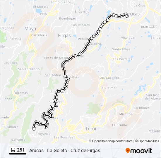 251 bus Line Map