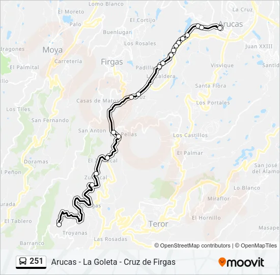 251 Bus Line Map