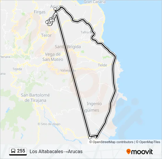 255 Bus Line Map