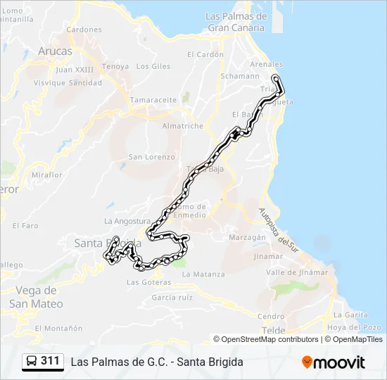 311 Bus Line Map