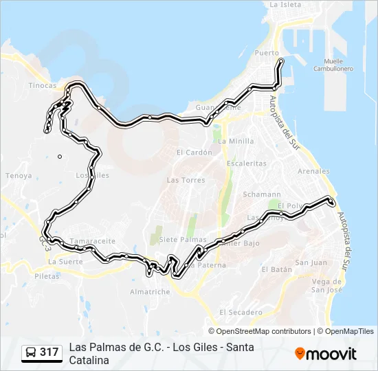 317 Bus Line Map
