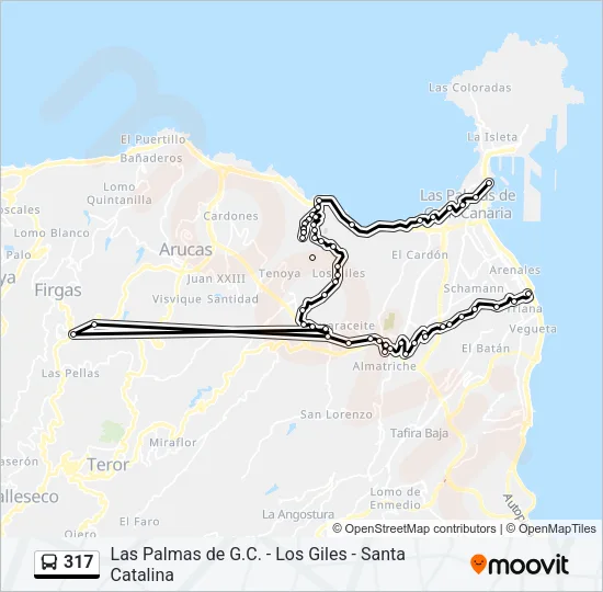 317 Bus Line Map