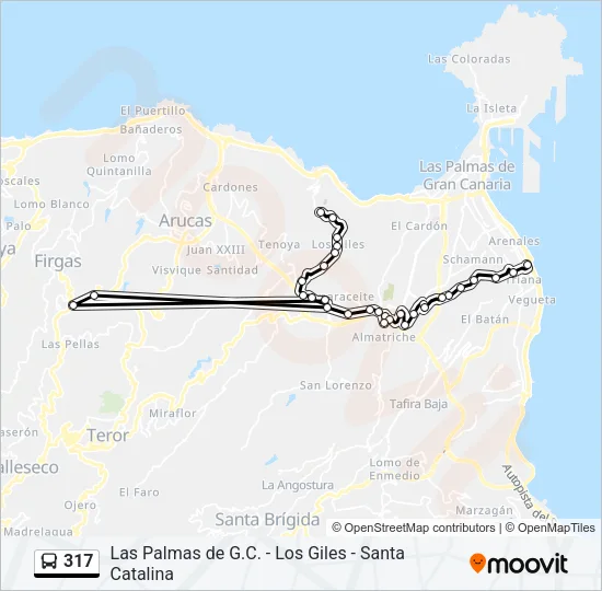 317 Bus Line Map