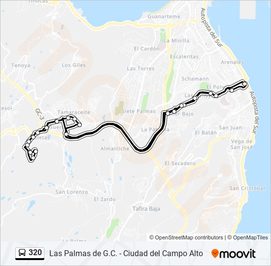 320 bus Line Map