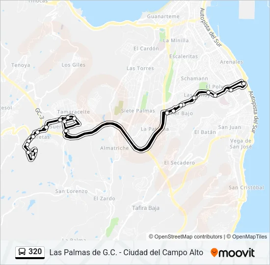 320 Bus Line Map