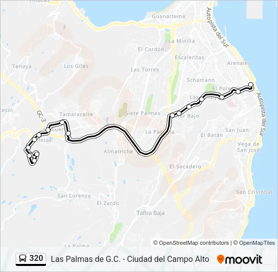 320 Bus Line Map