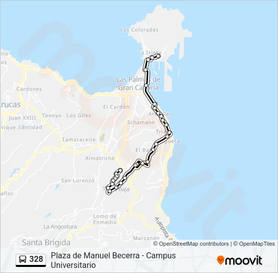 328 Bus Line Map