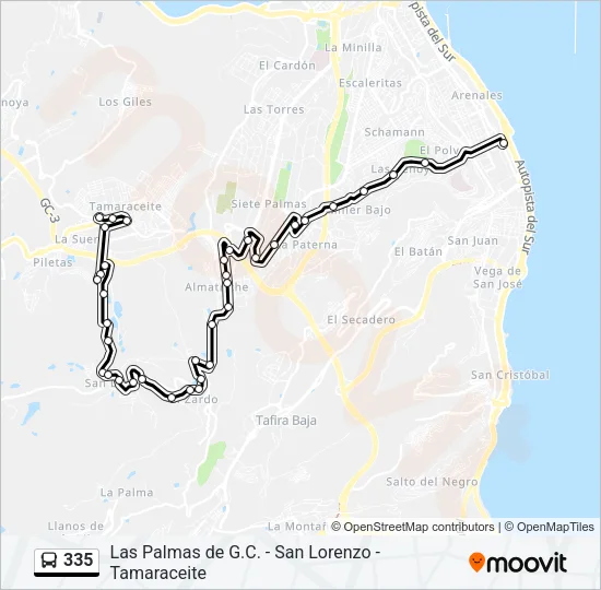 335 Bus Line Map