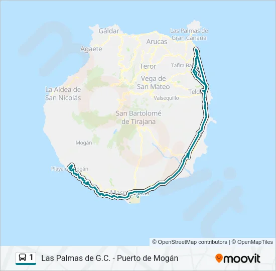 1 Bus Line Map