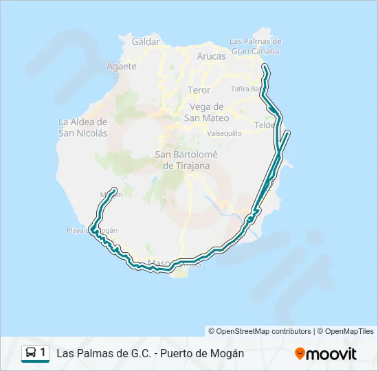 1 Bus Line Map