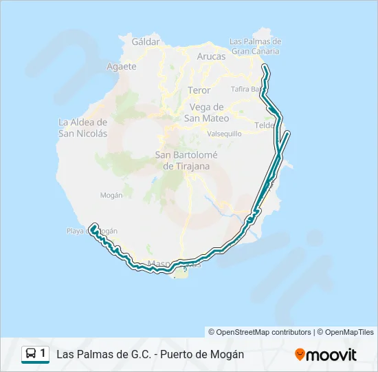 1 Bus Line Map