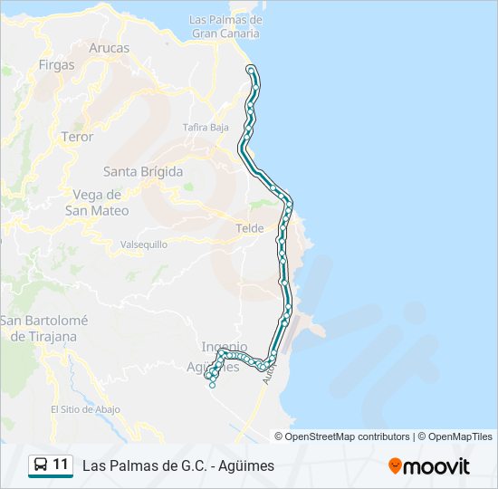 11 bus Line Map