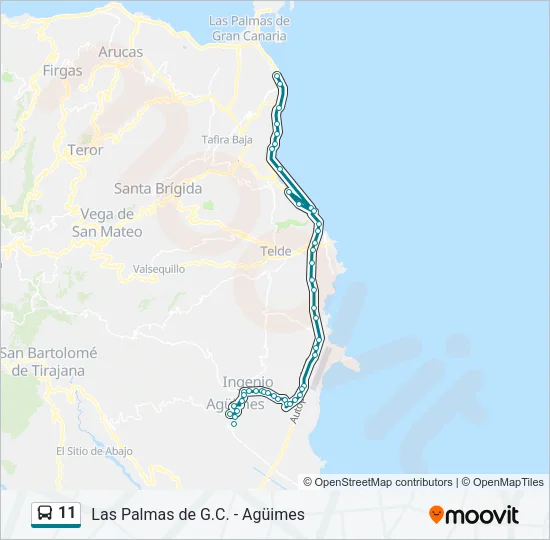 11 Bus Line Map