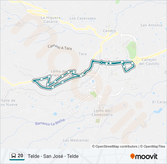 Mapa de 20 de autobús