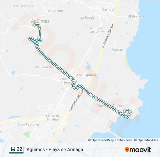 22 Bus Line Map