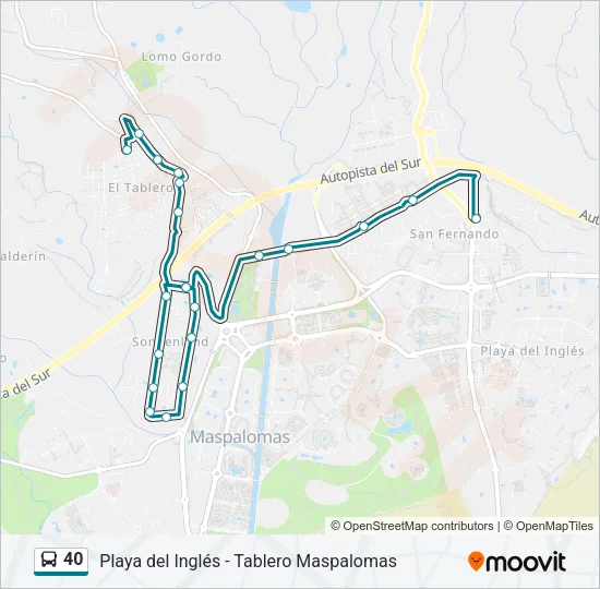 40 Bus Line Map