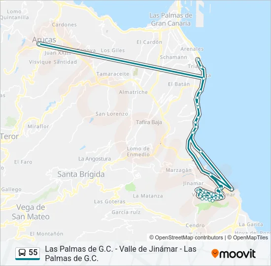 55 Bus Line Map