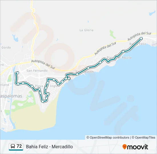72 Bus Line Map