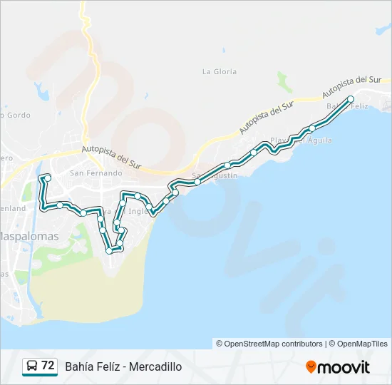 72 Bus Line Map