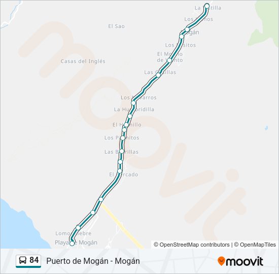 Mapa de 84 de autobús