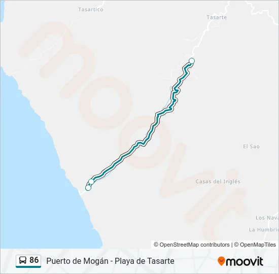 86 Bus Line Map