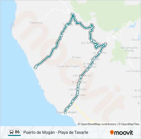 86 Bus Line Map
