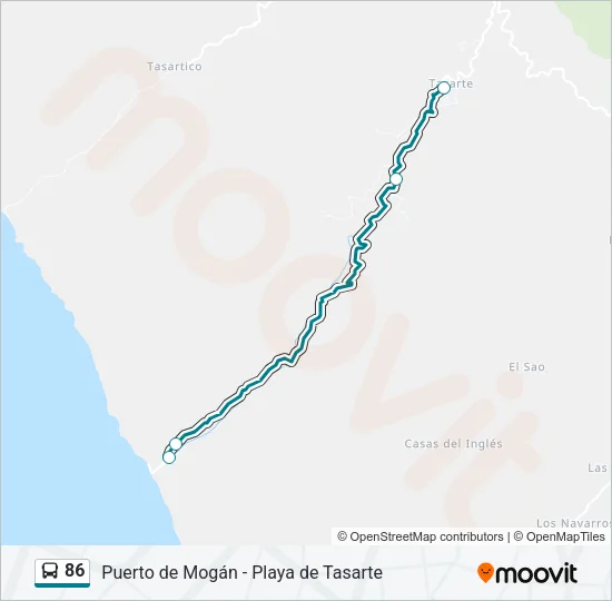 86 Bus Line Map