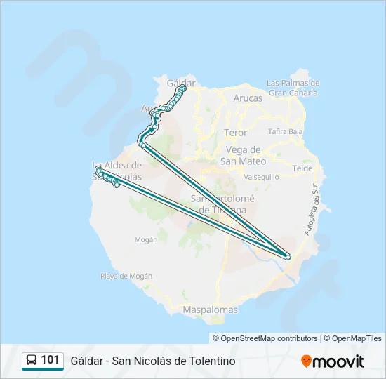 101 Bus Line Map