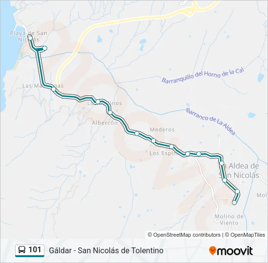101 Bus Line Map