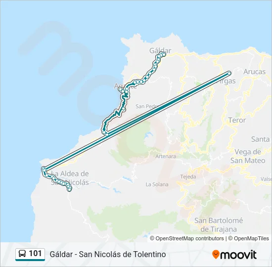 101 Bus Line Map