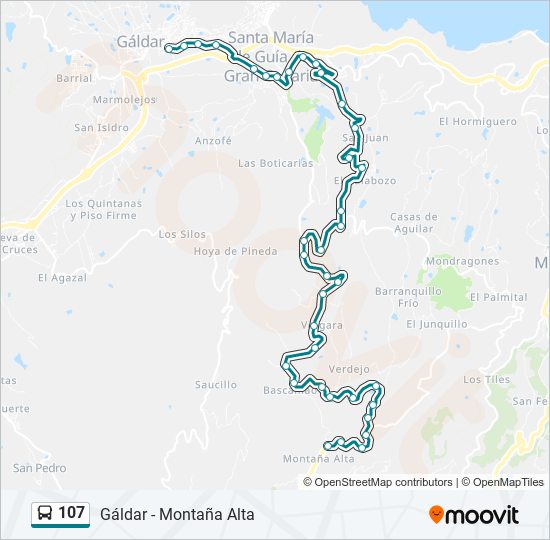 107 bus Mapa de línia