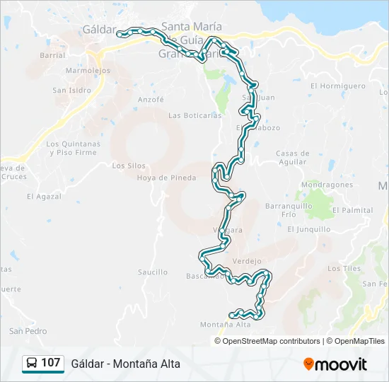 107 Bus Line Map