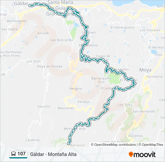 107 Bus Line Map