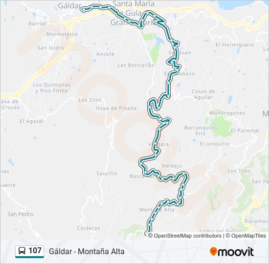 107 bus Mapa de línia