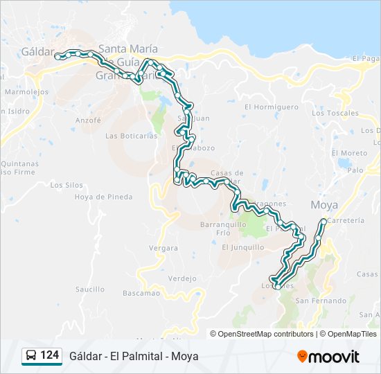 124 bus Line Map