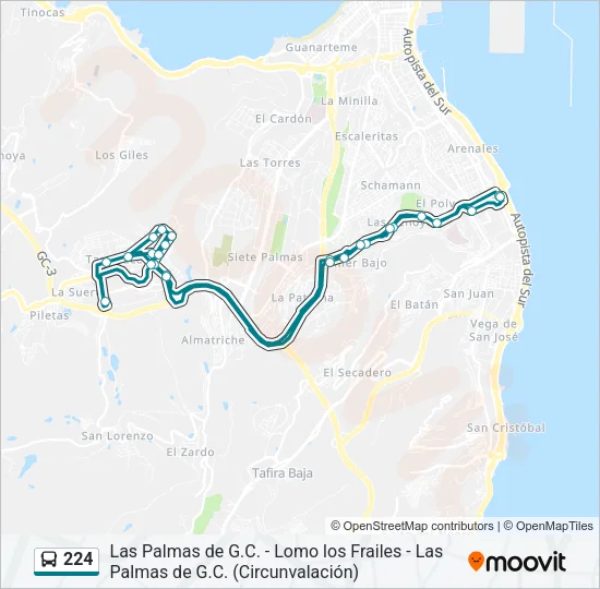 224 Bus Line Map