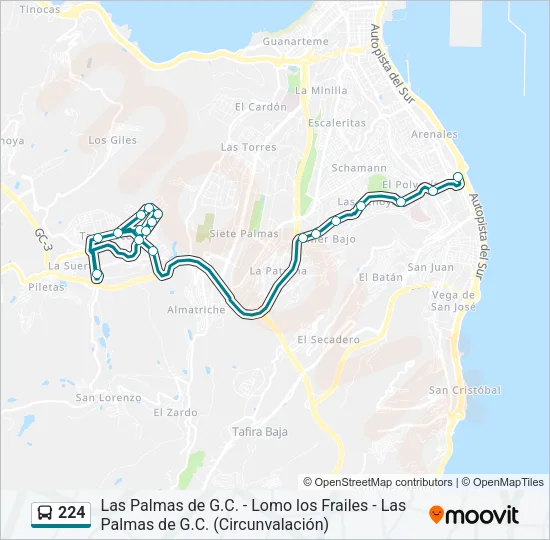 224 Bus Line Map