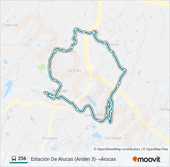 256 bus Mapa de línia