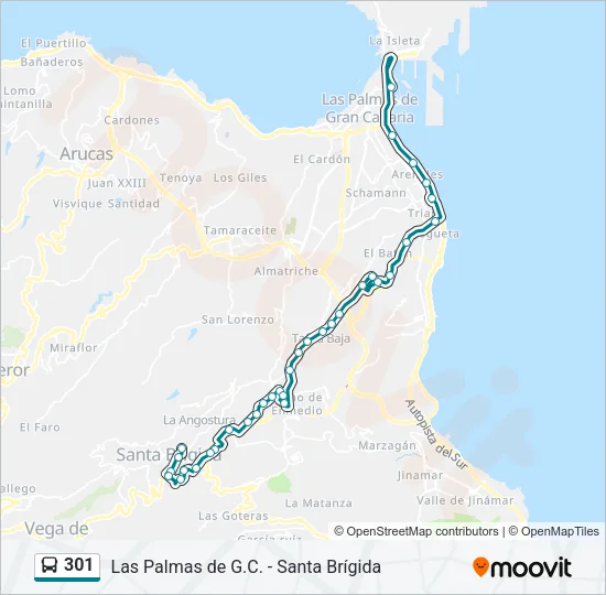 301 Bus Line Map