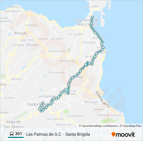 301 Bus Line Map