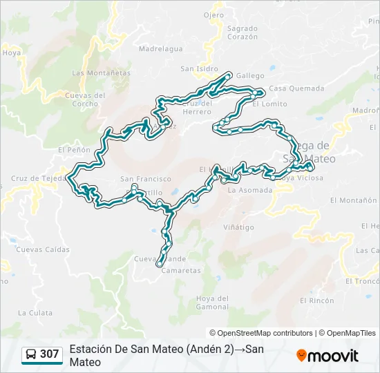 307 Bus Line Map